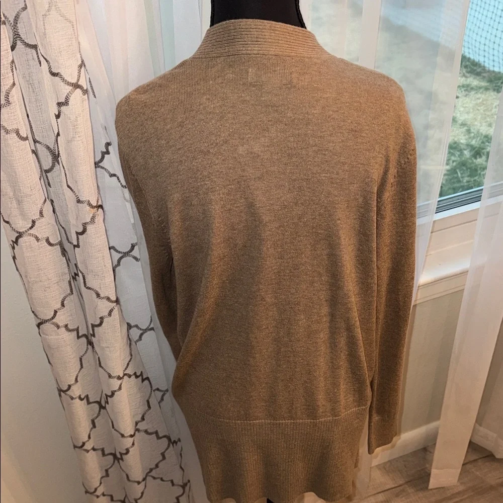 NWT Croft & Barrow Open-Front Lightweight Cardigan Sweater in Taupe casual,layer